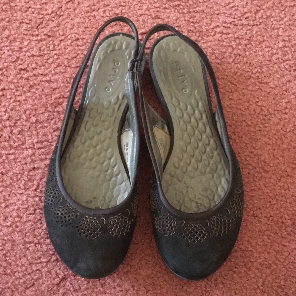 Privo Black Slingback Flats